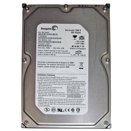 Жесткий диск Seagate 9BD034 300Gb 7200 IDE 35 HDD 1950500₽