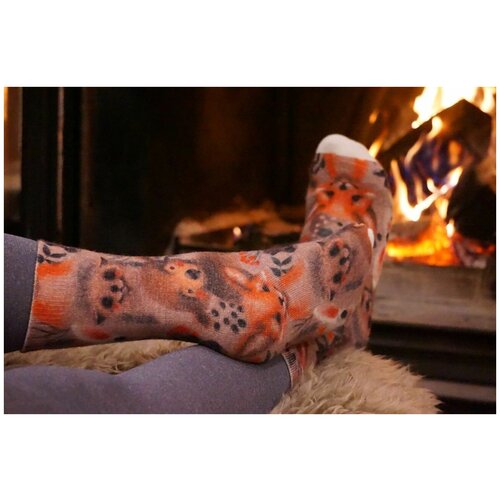 фото Носки шерстянки базовая коллекция, размер 42/45, красный, белый