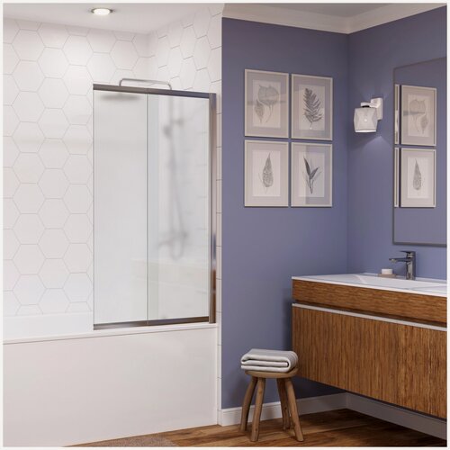 Изображение товара Стеклянная шторка на ванну WasserKRAFT 41S02-100R матовое стекло