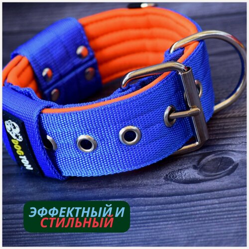 Изображение товара Ошейник для собак DOGTON. Широкий ошейник 5.5 см. Ручная работа. Сварная фурнитура.