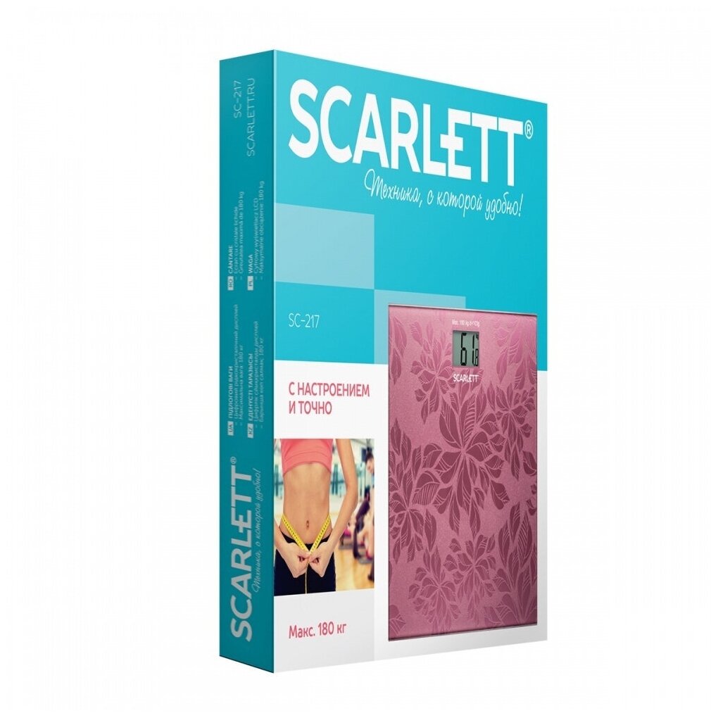 Напольные весы Scarlett SC-217 розовый - фотография № 2