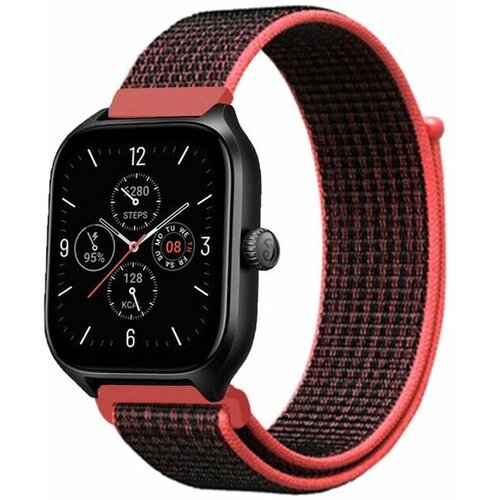 galaxy watch active strap for samsung gear sport 42mm amazfit bip strap 20mm watch band correa pulseira bracelet belt watchband Ремешок для смарт-часов, фитнес-браслета универсальный 20 мм нейлоновый тканевый браслет Xiaomi Samsung Huawei Honor, черный с оранжевыми полосками