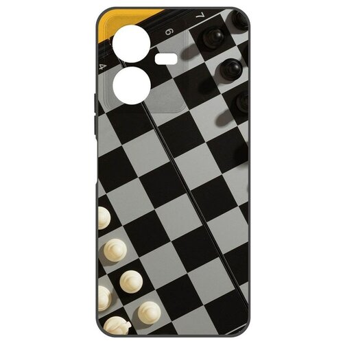 Чехол-накладка Krutoff Soft Case Шахматы для Vivo Y22 черный чехол накладка krutoff soft case шахматы для vivo t1 черный