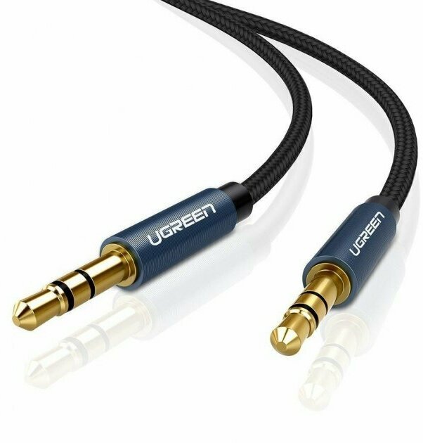 Кабель UGREEN AV112 10687 AUX 3.5mm (M) to AUX 3.5mm (M), в нейлоновой оплётке, 2m, Blue