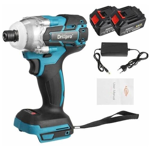 Шуруповерт ударный импульсный импакт винтоверт аккумуляторный DrillPro с 2 АКБ и ЗУ совместим с АКБ Makita 18V LTX 699000₽