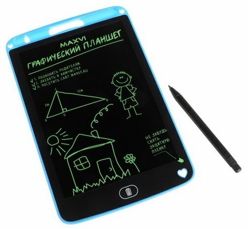 Графический планшет для рисования и заметок LCD MGT-01, 8.5", угол 160°, CR2016, синий