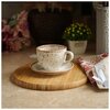 Набор чайный (чашка 220 мл с блюдцем) керамическая, кружка, белая в крапинку, чайная, кофейная, чашка керамика для чая, для кофе - изображение