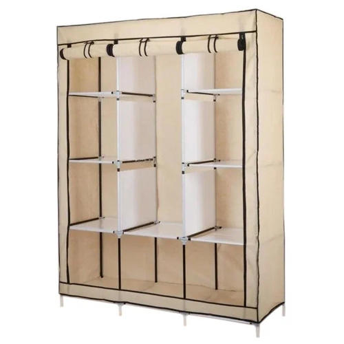 Складной шкаф Каркасный Тканевый Storage Wardrobe для одежды, кремовый