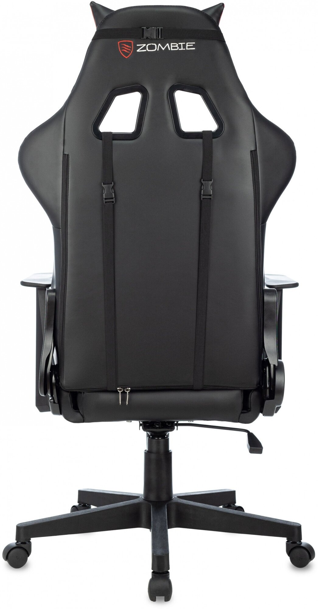 Кресло игровое ZOMBIE Game Penta черный/красный эко.кожа с подголов. крестов. пластик - фотография № 5