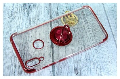 Чехол-накладка для HUAWEI Y7 2019/Y7 Prime 2019 ELECTROPLATED TPU кольцо красный