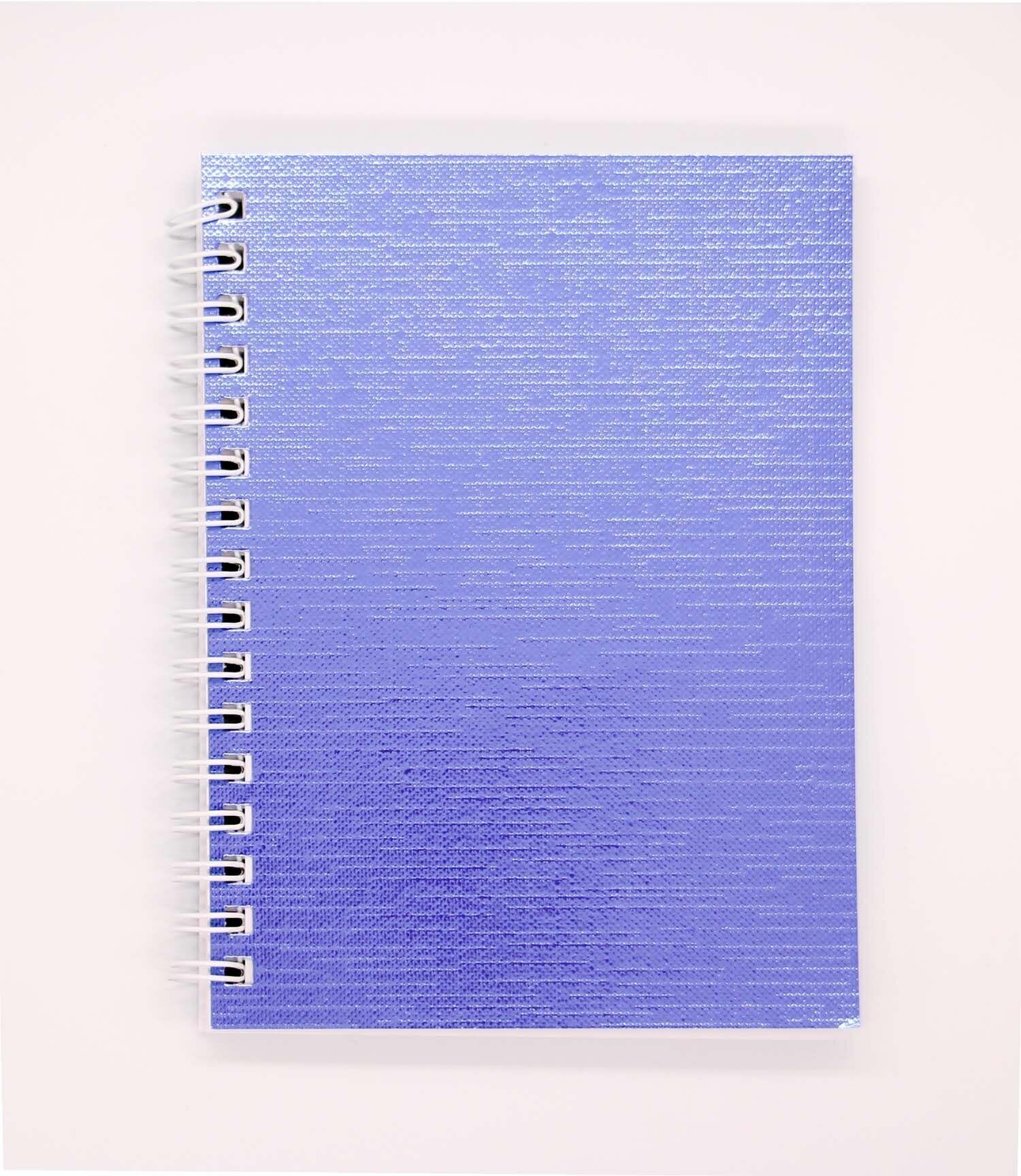 Блокнот, записная книжка на спирали, фиолетовый, глянцевый, 80 листов в клетку