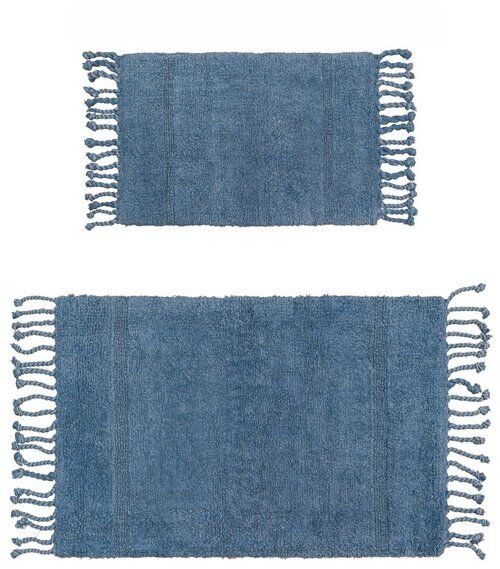 Комплект ковриков 60*90; 40*60 см для ванной, синий Irya Bath Paloma-Denim Blue