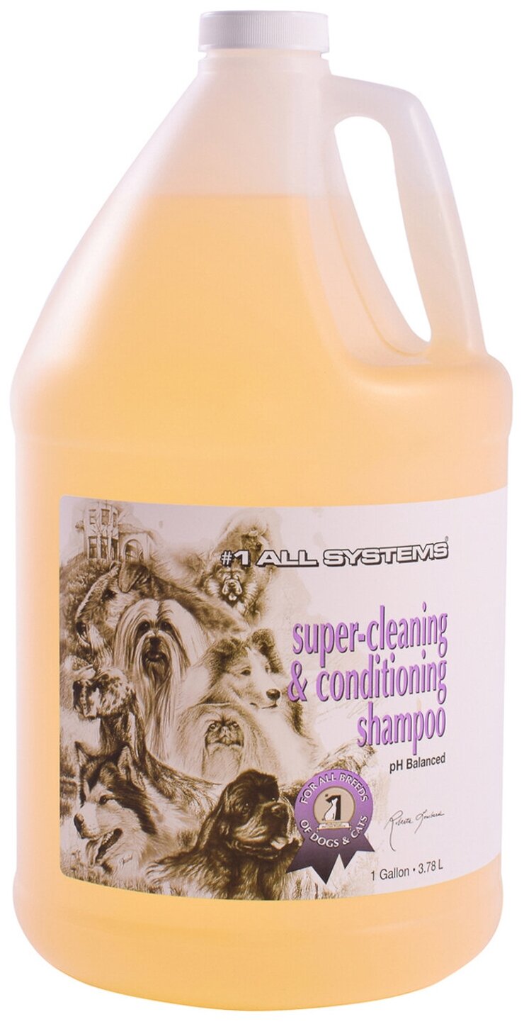 Шампунь 1 All Systems Super-Cleaning&Conditioning Shampoo суперочищающий 3,78 л, 00103 1 All Systems 01990263