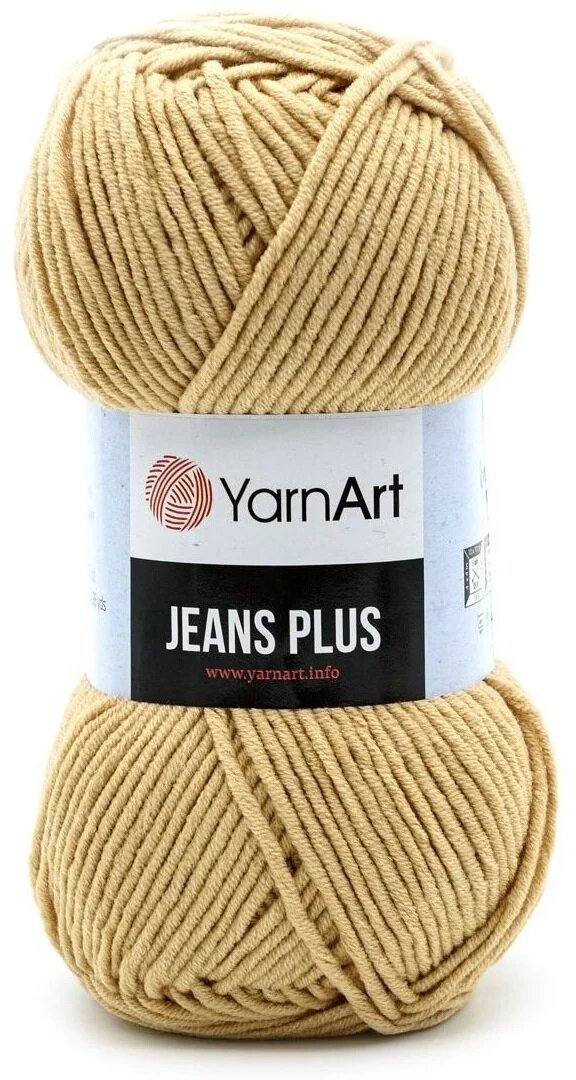 Пряжа YarnArt Jeans PLUS бежевый (07), 55%хлопок/45%акрил, 160м, 100г, 1шт - фотография № 1