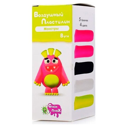 Набор для творчества Воздушный Пластилин 5 цветов Монстры 