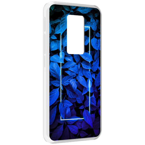 Чехол MyPads голубые цветочки неон для Motorola Defy 2021 задняя-панель-накладка-бампер