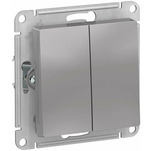 Выключатель 2-кл. СП AtlasDesign 10А IP20 (сх. 5) 10AX механизм алюм. SchE ATN000351