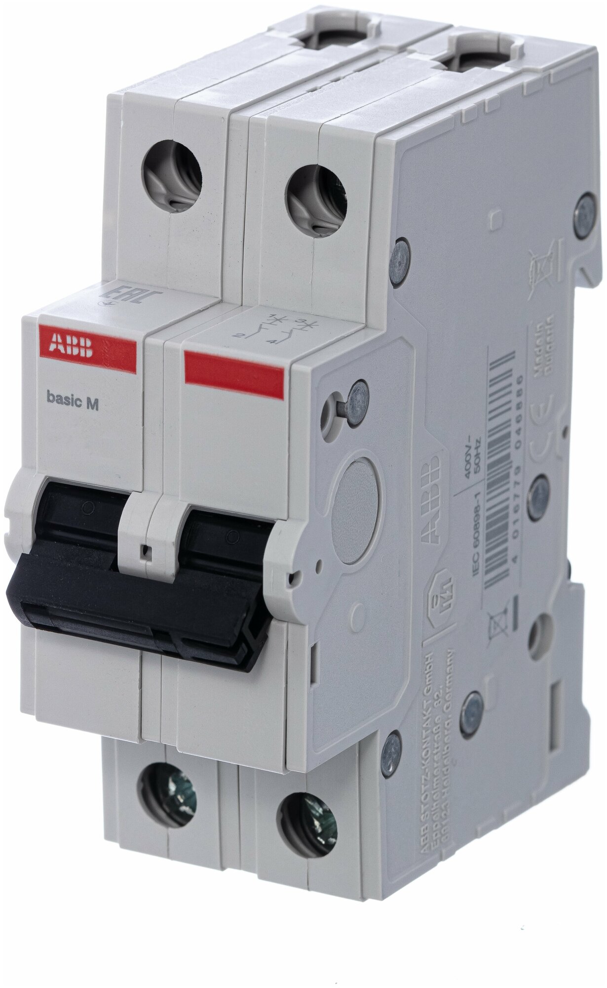 Автоматический выключатель ABB Basic M, 2 полюса, 25A, тип C, 4,5kA