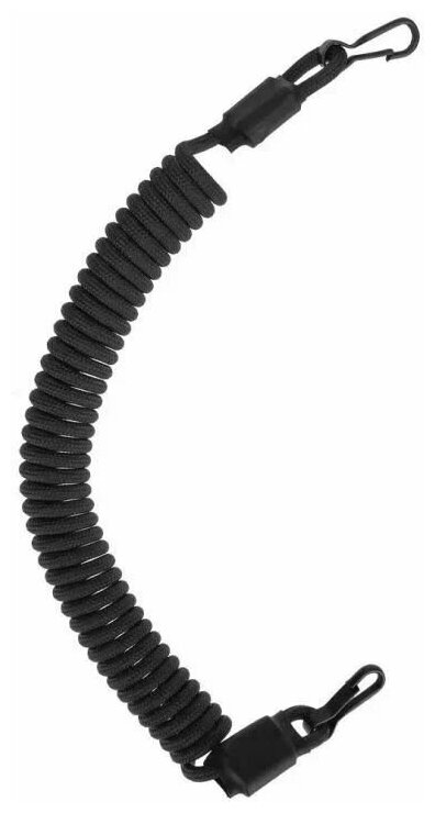 Страховочный шнур (Тренчик) из паракорда с карабинами Цвет: Black
