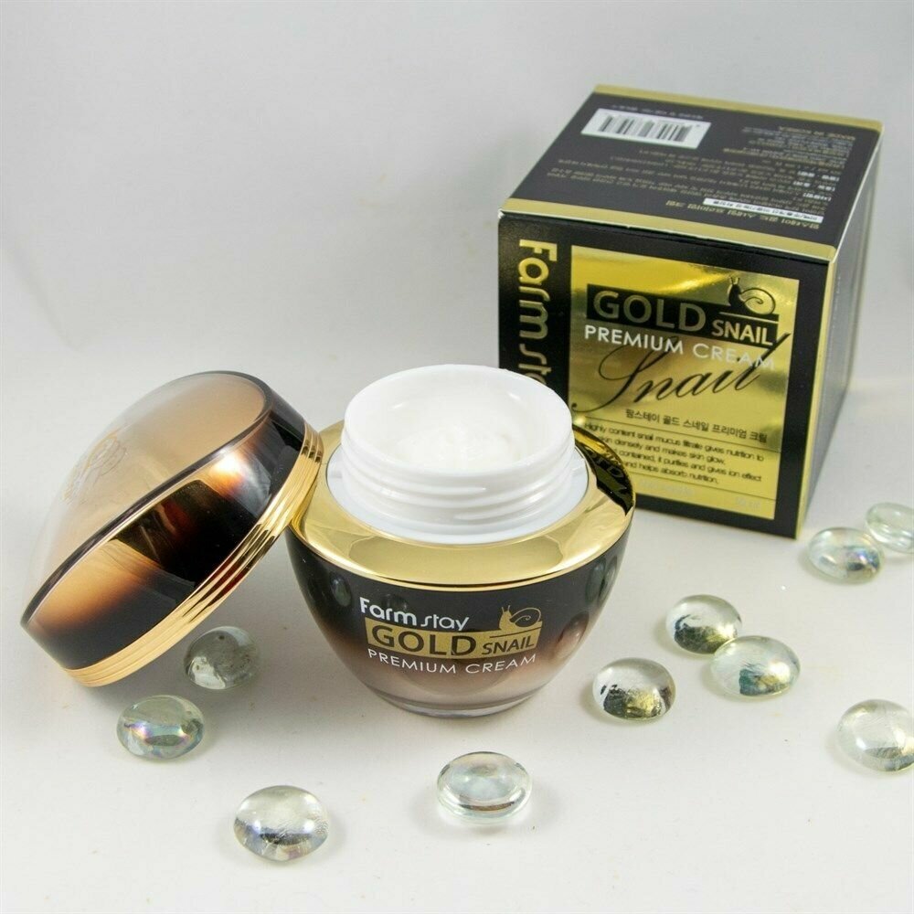 Farmstay Gold Snail Premium Cream Премиальный крем для лица с золотом и муцином улитки, 50 мл - фотография № 10