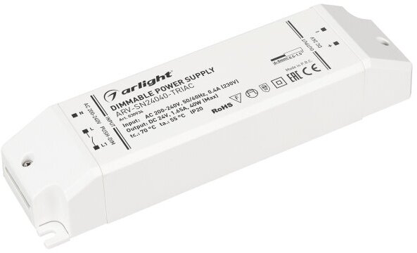 Arlight Блок питания ARV-SN24040-TRIAC (24V, 1.65A, 40W)