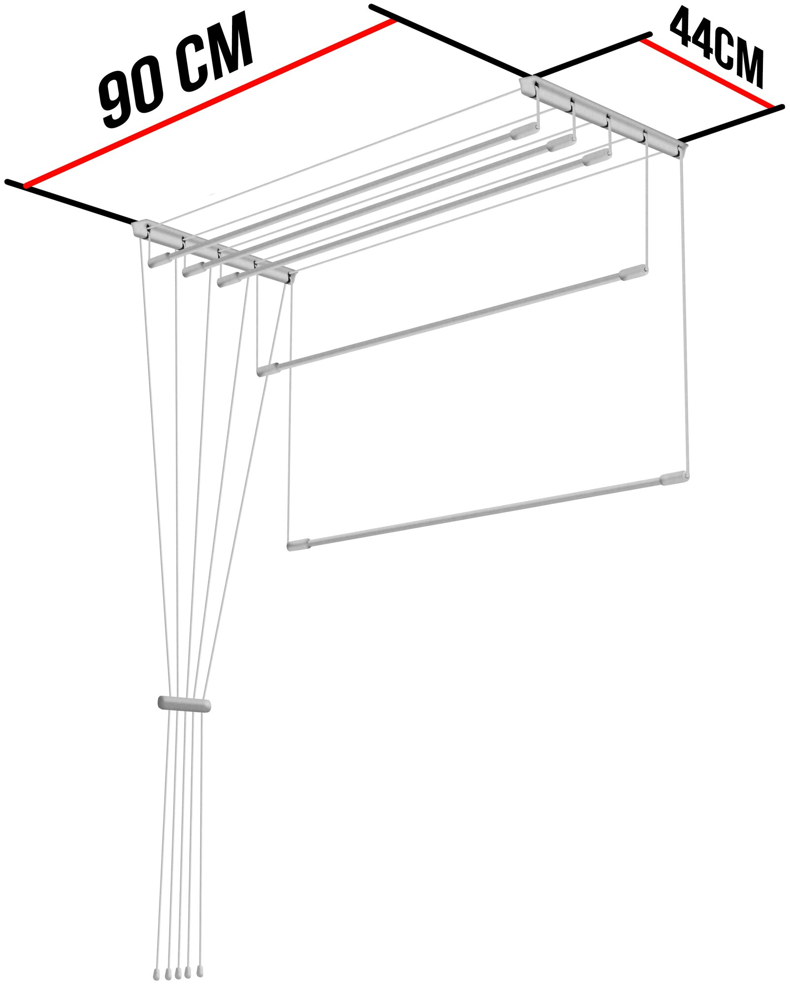 Сушилка для белья потолочная Лиана 0,9 м / Нар