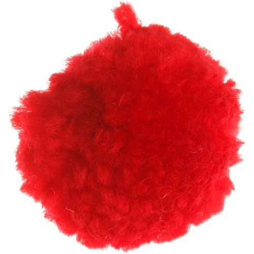 Помпон трикотажный Nazar красный (20), 100%полиэстер, d3см, 2шт