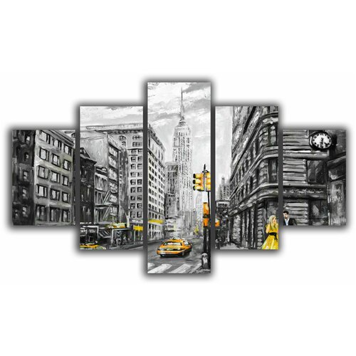 Модульная картина Город 140х80