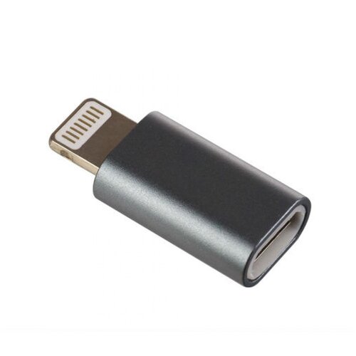 OTG переходник Micro USB на Lightning, серый