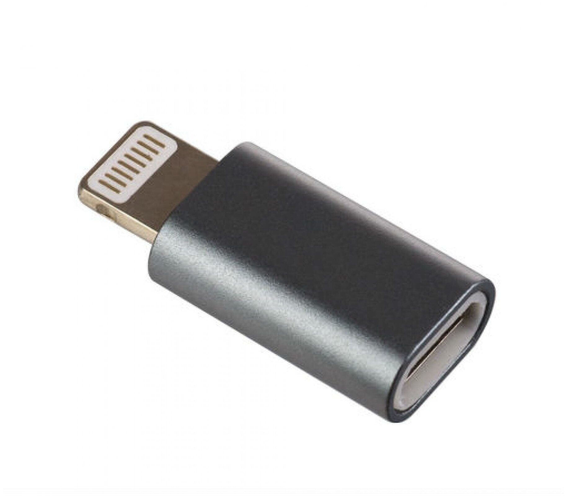 OTG переходник Micro USB на Lightning, серый