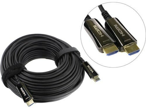 Кабель аудио-видео VCOM, HDMI (m) - HDMI (m) , ver 2.0, 30м, GOLD черный [d3742a-30m] Noname - фото №9