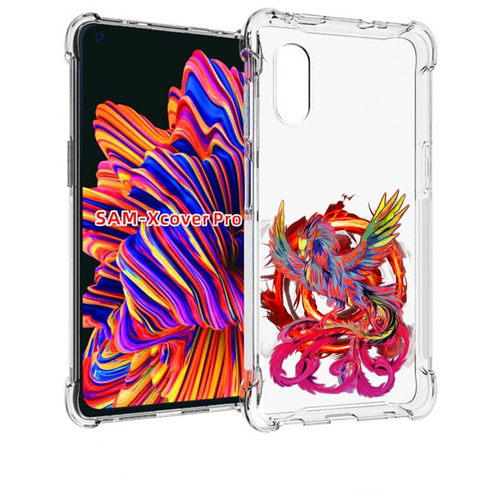 Чехол MyPads красочный феникс для Samsung Galaxy Xcover Pro 1 задняя-панель-накладка-бампер