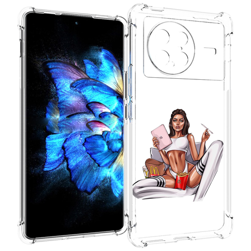 Чехол MyPads Модная-иллюстрация-девушки женский для Vivo X Note 5G задняя-панель-накладка-бампер