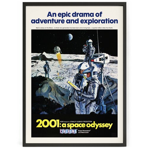 Постер на стену Космическая одиссея Стэнли Кубрика - 2001: A Space Odyssey 50 x 40 см в тубусе
