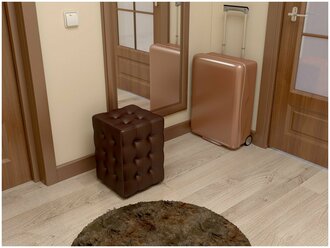 Пуфик БонМебель Модерн-2 мини, коричневый, экокожа, 30х30х40 см, пуфик в прихожую, пуф, мебель, прихожая мебель