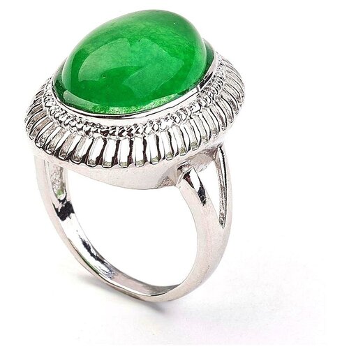 Кольцо ForMyGirl, нефрит, размер 18, зеленый кулон с натуральным крупным нефритом сан кристобаль
