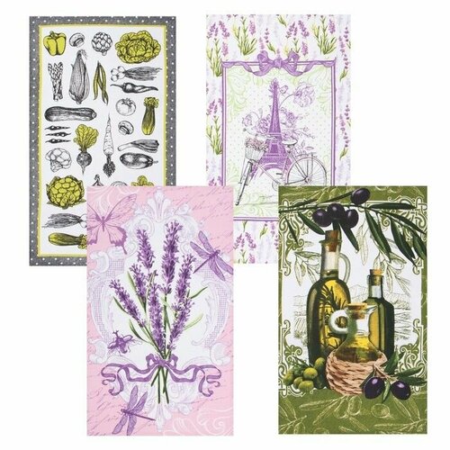 Набор кухонных полотенец 35x60 cм Рогожка Хлопок 1334₽