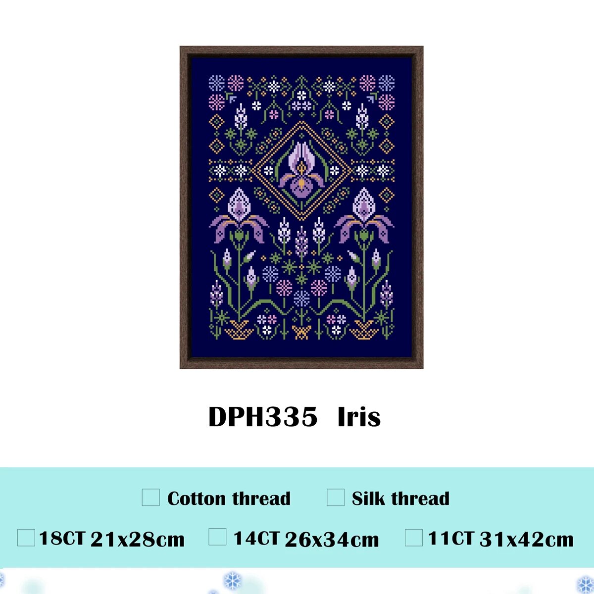 Набор для вышивки крестом "Одуванчик" Dreampattern, Iris, Silk thread, 14ct deep blue