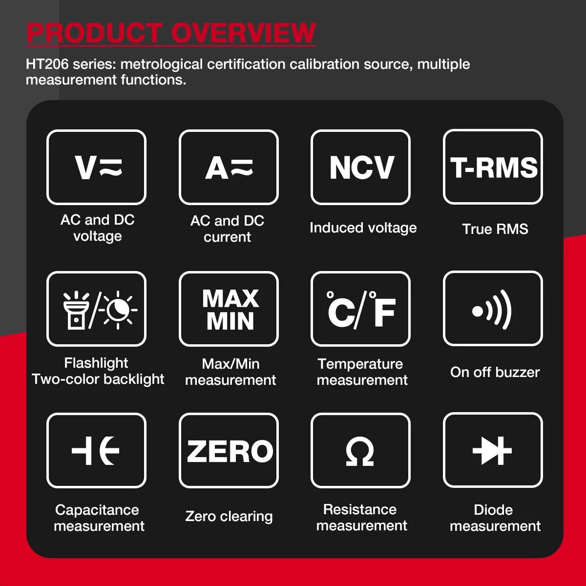 Изображение HABOTEST Цифровые клещи HT206A/HT206B/HT206D 600A, HT206D AC DC Prof