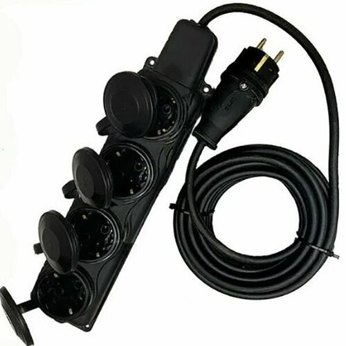 Удлинитель электрический ARTKRON 522-20 522-20 4 розетки 20 м IP 44 чёрный силовой морозостойкий каучуковый 2900₽
