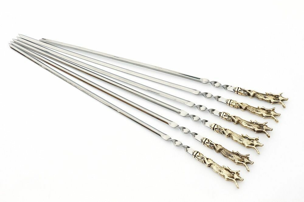 Набор шампуров без чехла - Олени (цельное литье) — фото 1