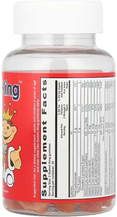 GummiKing, Multi Vitamin + Mineral For Kids, детские мультивитамины, 60 жевательных таблеток — фото 1