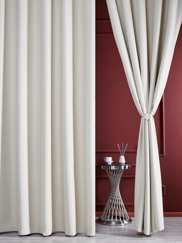 Изображение товара Комплект штор блэкаут "Блэкаут-Жасмин 290" молочный( 506-2) арт.8449 (130x290 - 2 шт.)