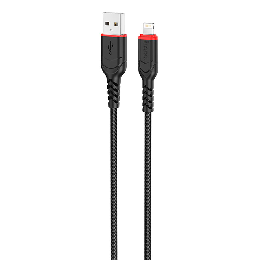 Кабель USB HOCO X59 USB - Lightning, 2.4А, 1 м, черный — фото 1