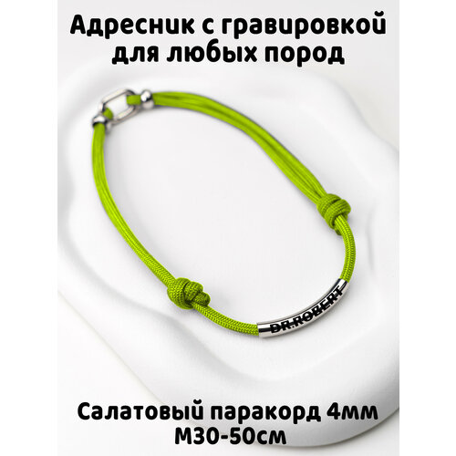 Украшение. Тихий адресник с гравировкой. Жетон 50мм на шнурке 4мм. Салатовый М