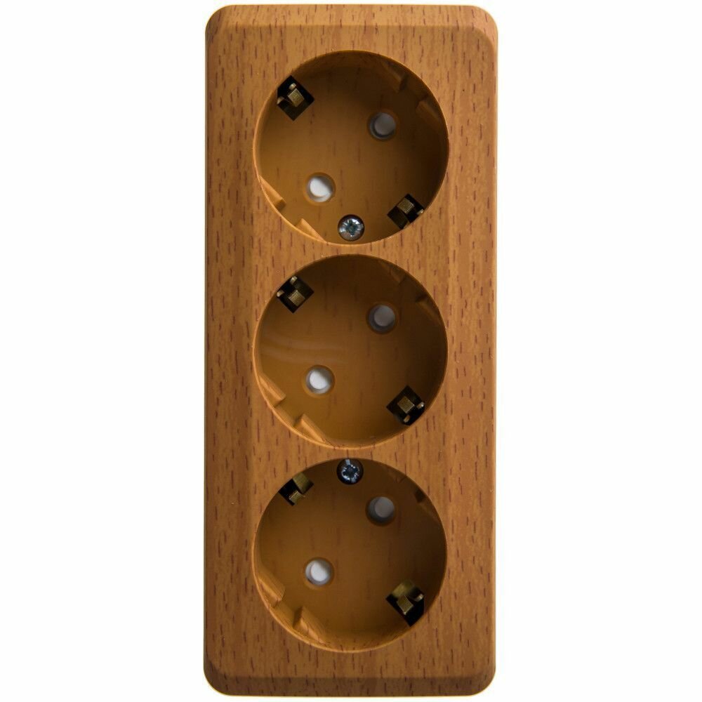 Розетка тройная со шторками Schneider Electric SchE PA16-012T Этюд бук.