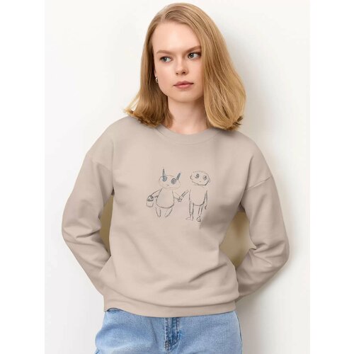 фото Толстовка just clothes, размер 42, , кофейный