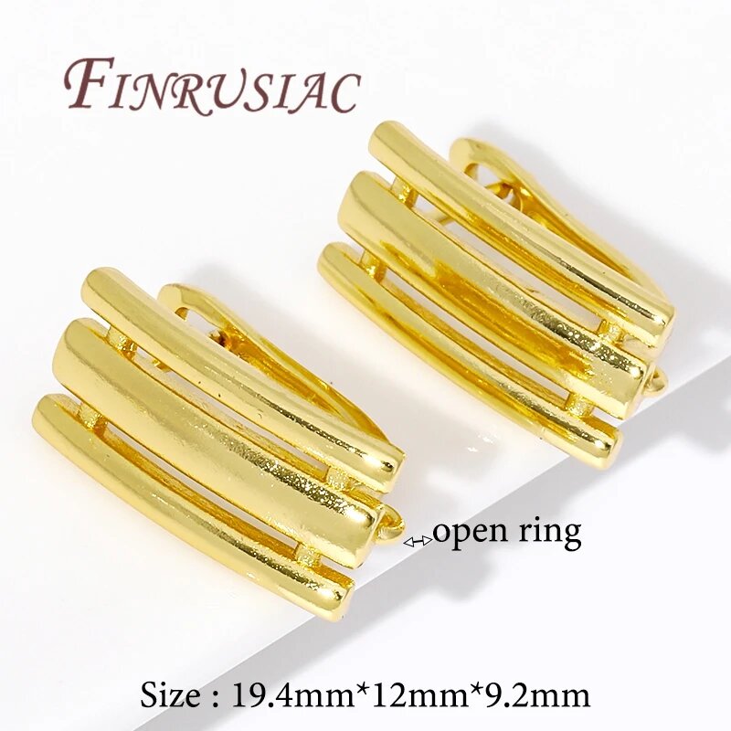 Золотые застежки для сережек FINRUSIAC 18K Real Gold Plated