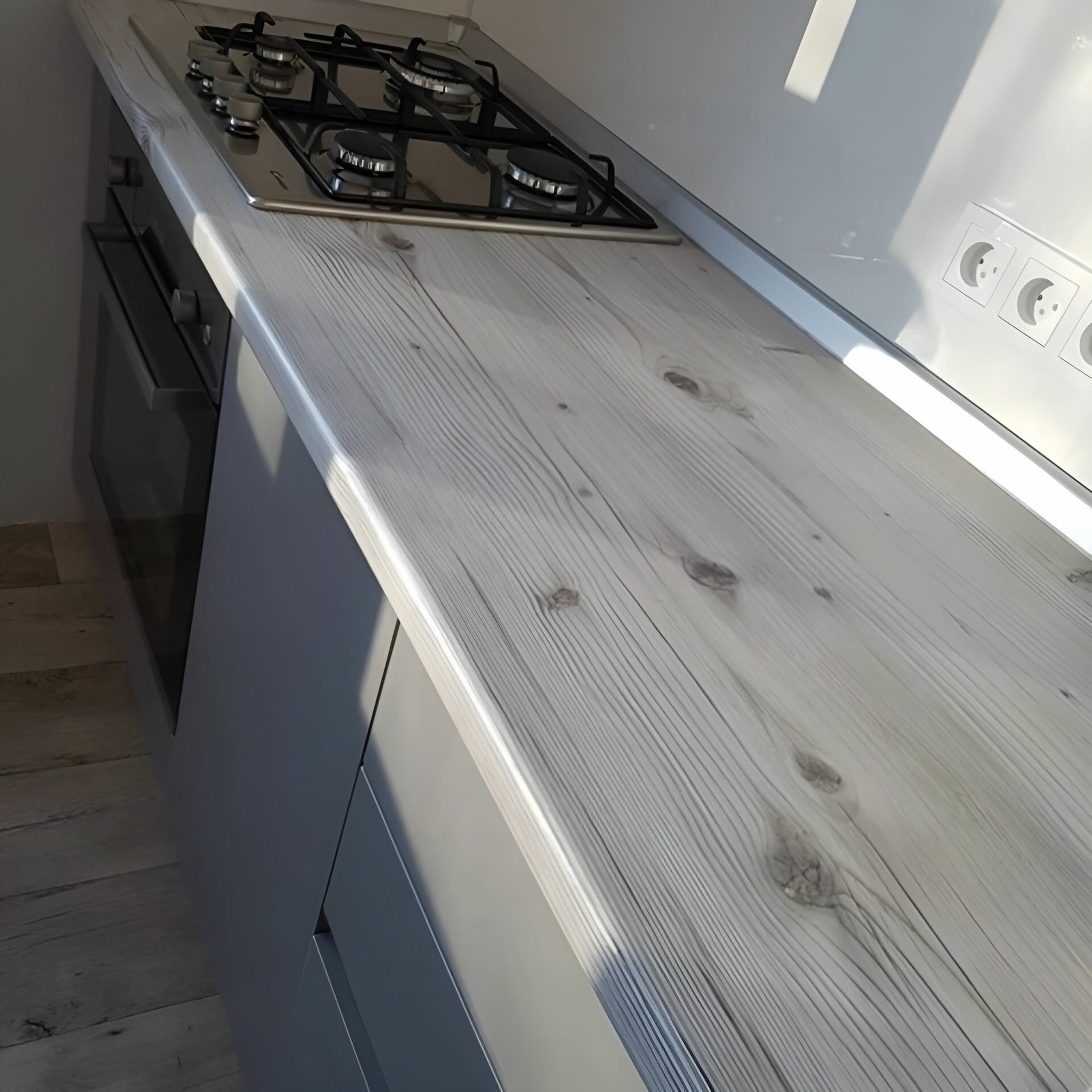 Столешница 120 * 60 см. "Biscay pine" + две торцевые планки, сосна серая — фото 1