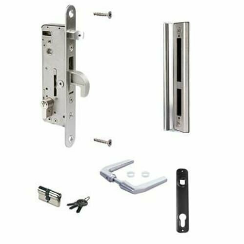 Врезной замок на калитку и ответная планка, комплект Locinox H-METAL-SET-54-M